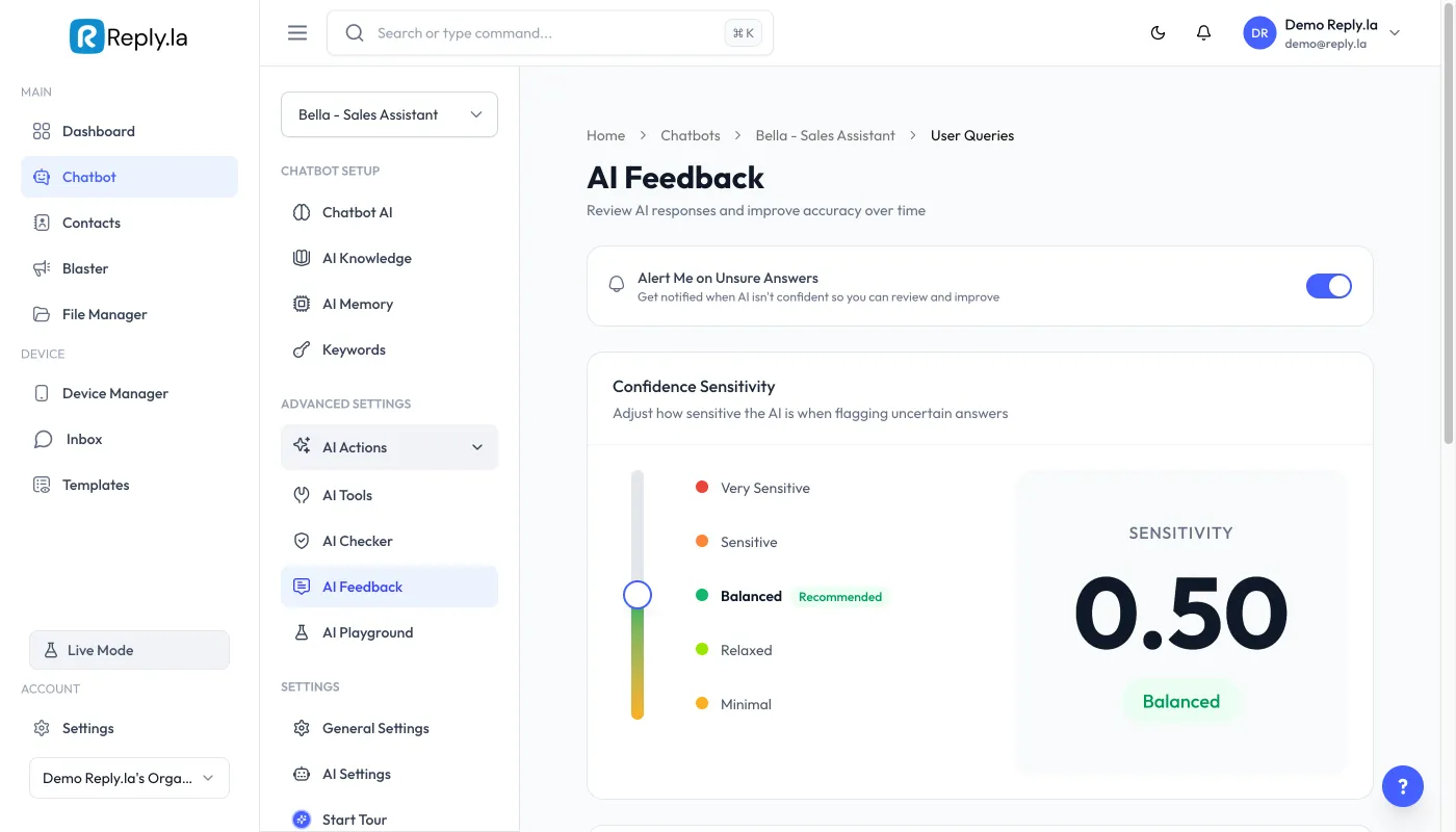 Dashboard AI Feedback